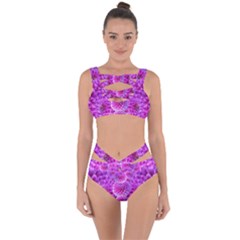 Nature Blossom Plant Flower Purple Petal Bloom Pattern Pollen Pink Flora Flowers Dahlia Design Beaut Bandaged Up Bikini Set  by Vaneshart