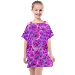 Nature Blossom Plant Flower Purple Petal Bloom Pattern Pollen Pink Flora Flowers Dahlia Design Beaut Kids  One Piece Chiffon Dress