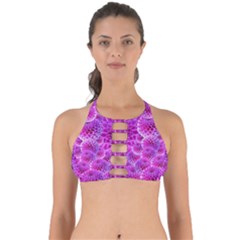 Nature Blossom Plant Flower Purple Petal Bloom Pattern Pollen Pink Flora Flowers Dahlia Design Beaut Perfectly Cut Out Bikini Top by Vaneshart