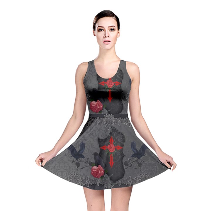 The Crows With Cross Reversible Skater Dress