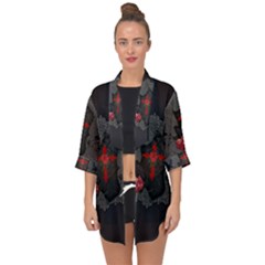 The Crows With Cross Open Front Chiffon Kimono