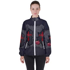 The Crows With Cross Women s High Neck Windbreaker