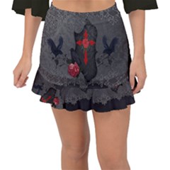 The Crows With Cross Fishtail Mini Chiffon Skirt