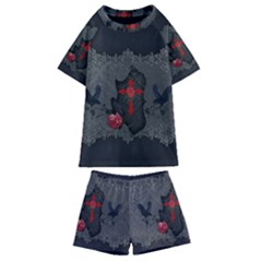 The Crows With Cross Kids  Swim Tee and Shorts Set