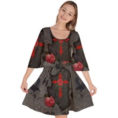 The Crows With Cross Velour Kimono Dress