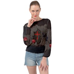 The Crows With Cross Banded Bottom Chiffon Top