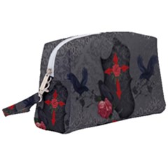 The Crows With Cross Wristlet Pouch Bag (Large)