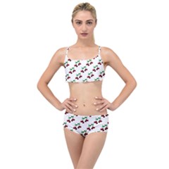 Cherries Pattern Layered Top Bikini Set
