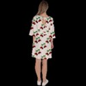 Cherries Pattern Velour Kimono Dress View4