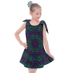 Texture Pattern Line Colorful Circle Art Background Design Decorative Symmetry Style Shape  Kids  Tie Up Tunic Dress by Vaneshart