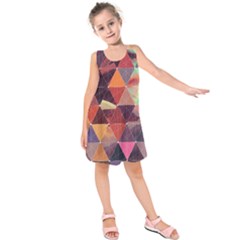 Geometric Pattern Art Kids  Sleeveless Dress