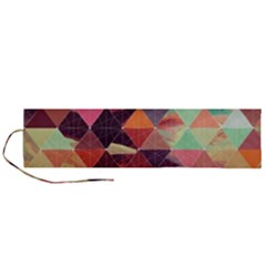 Geometric Pattern Art Roll Up Canvas Pencil Holder (l) by Vaneshart