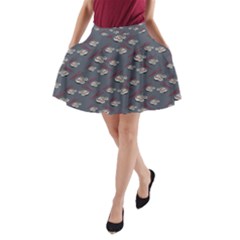Sushi Pattern A-line Pocket Skirt by bloomingvinedesign