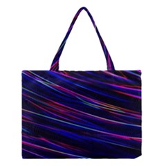 Nightlife Neon Techno Black Lamp Motion Green Street Dark Blurred Move Abstract Velocity Evening Tim Medium Tote Bag by Vaneshart