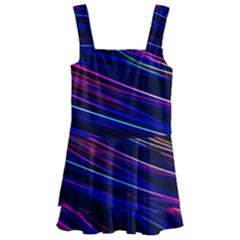 Nightlife Neon Techno Black Lamp Motion Green Street Dark Blurred Move Abstract Velocity Evening Tim Kids  Layered Skirt Swimsuit by Vaneshart