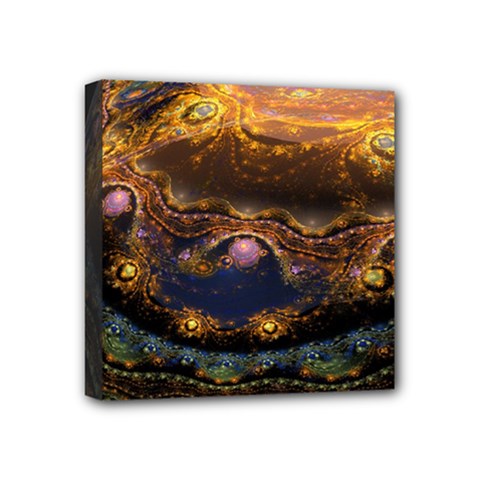 Fractal Cg Computer Graphics Sphere Fractal Art Water Organism Macro Photography Art Space Earth  Mini Canvas 4  X 4  (stretched)