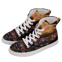 Fractal Cg Computer Graphics Sphere Fractal Art Water Organism Macro Photography Art Space Earth  Men s Hi-top Skate Sneakers by Vaneshart