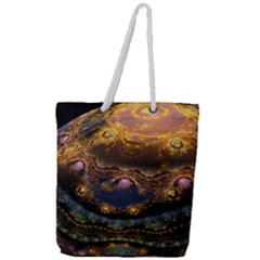 Fractal Cg Computer Graphics Sphere Fractal Art Water Organism Macro Photography Art Space Earth  Full Print Rope Handle Tote (large) by Vaneshart