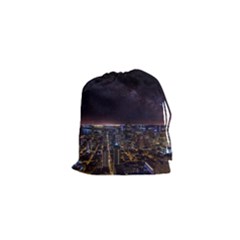 Light Sky Skyline Night Star Milky Way Cosmos Spiral City Skyscraper Urban Cityscape Dark San Franci Drawstring Pouch (xs)