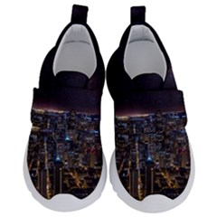 Light Sky Skyline Night Star Milky Way Cosmos Spiral City Skyscraper Urban Cityscape Dark San Franci Kids  Velcro No Lace Shoes by Vaneshart