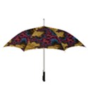 Creative Abstract Structure Texture Flower Pattern Black Material Textile Art Colors Design  Straight Umbrellas View3