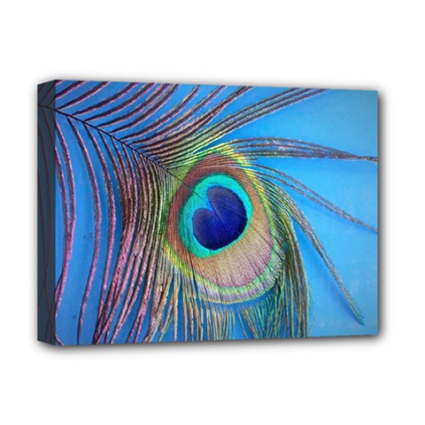 Nature Bird Wing Texture Animal Male Wildlife Decoration Pattern Line Green Color Blue Colorful Deluxe Canvas 16  X 12  (stretched)  by Vaneshart