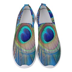 Nature Bird Wing Texture Animal Male Wildlife Decoration Pattern Line Green Color Blue Colorful Women s Slip On Sneakers by Vaneshart