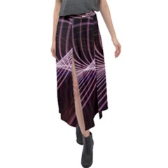 Light Sunlight Spiral Flower Line Color Electricity Circle Lightpaint Symmetry Shape  Macro   Velour Split Maxi Skirt by Vaneshart