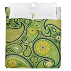 Texture Leaf Pattern Line Green Color Colorful Yellow Circle Ornament Font Art Illustration Design  Duvet Cover Double Side (queen Size) by Vaneshart