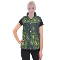 Plant Leaf Flower Green Produce Vegetable Botany Flora Cabbage Macro Photography Flowering Plant Women s Button Up Vest