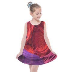 Flower Purple Petal Red Color Pink Hdr Magenta Lowerantelopecanyon Antelopecanyon Macro Photography Kids  Summer Dress by Vaneshart