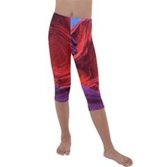 Flower Purple Petal Red Color Pink Hdr Magenta Lowerantelopecanyon Antelopecanyon Macro Photography Kids  Lightweight Velour Capri Leggings  by Vaneshart