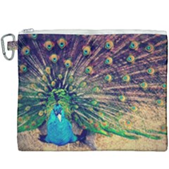 Bird Biology Fauna Material Chile Peacock Plumage Feathers Symmetry Vertebrate Peafowl Canvas Cosmetic Bag (xxxl) by Vaneshart