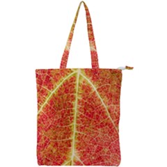 Plant Vineyard Wine Sunlight Texture Leaf Pattern Green Red Color Macro Autumn Circle Vein Sunny  Double Zip Up Tote Bag by Vaneshart