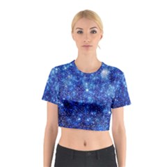 Blurred Star Snow Christmas Spark Cotton Crop Top by HermanTelo