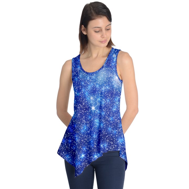 Blurred Star Snow Christmas Spark Sleeveless Tunic