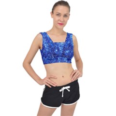 Blurred Star Snow Christmas Spark V-back Sports Bra