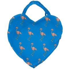 Flamenco Birds Exotic Nice Pink Giant Heart Shaped Tote by Mariart