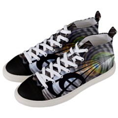 Music Treble Clef Minimal Men s Mid-top Canvas Sneakers