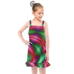 Background Fractal Shining Elegant Kids  Overall Dress