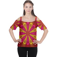 Abstract Art Fractal Modern Art Cutout Shoulder Tee