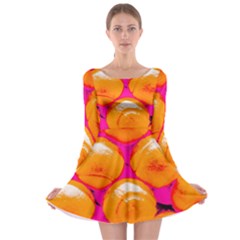 Pop Art Tennis Balls Long Sleeve Skater Dress by essentialimage