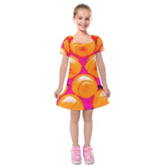 Pop Art Tennis Balls Kids  Short Sleeve Velvet Dress by essentialimage