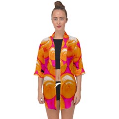 Pop Art Tennis Balls Open Front Chiffon Kimono by essentialimage