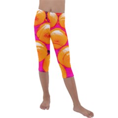 Pop Art Tennis Balls Kids  Lightweight Velour Capri Leggings  by essentialimage