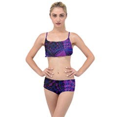 Background Silky Geometric Fractal Layered Top Bikini Set