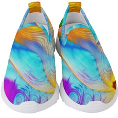 Artwork Digital Art Fractal Colors Kids  Slip On Sneakers by Wegoenart