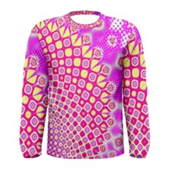 Digital Arts Fractals Futuristic Pink Men s Long Sleeve Tee