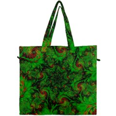 Art Artwork Fractal Digital Art  Green Canvas Travel Bag by Wegoenart