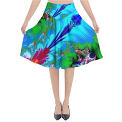 Abstract Art Art Design Modern Art Flared Midi Skirt by Wegoenart